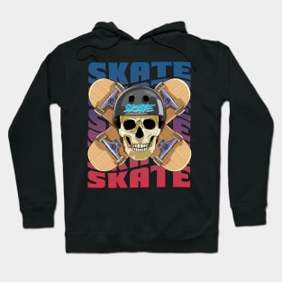 Skeleton Helmet Skateboarder Skateboard Decks Skater Skate Hoodie